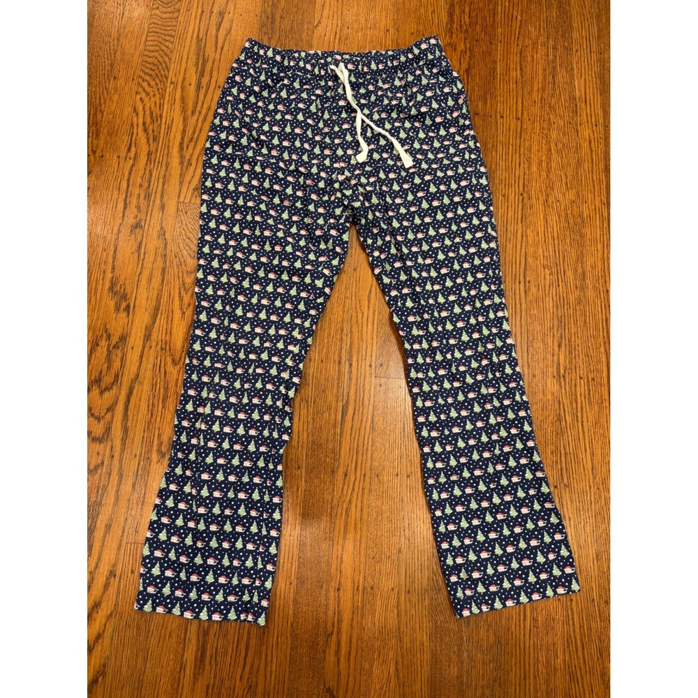 Vineyard Vines Mens Christmas Whale Santa Hat Pajama Pants Navy Blue Small